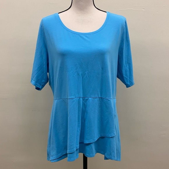 Isaac Mizrahi Tops - Isaac Mizrahi LIVE! Elbow Sleeve Peplum Flounce Knit Top